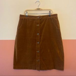 Mo:Vint camel corduroy a-line skirt Large